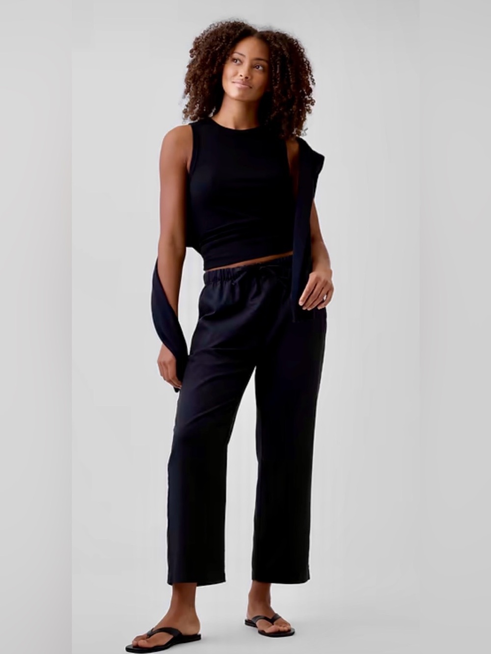 GAP Mid Rise Easy Pant Wide Leg Pull On Black - Women’s Medium